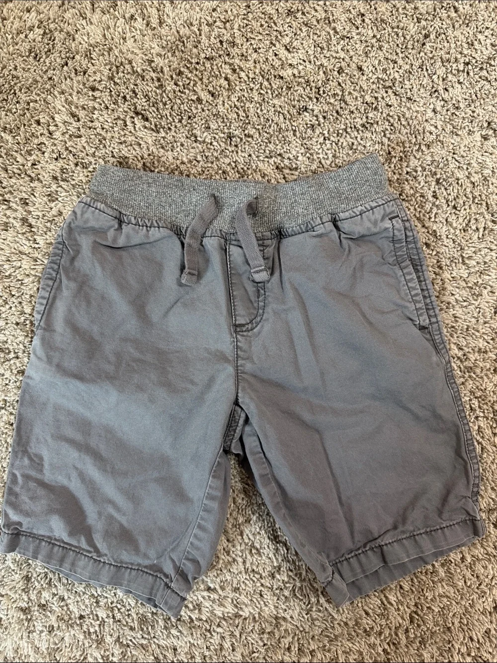 Gymboree Gray Knit-Waist Drawstring Shorts with Pockets Size 6